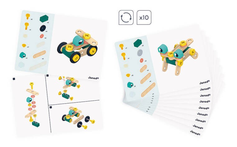 Zestaw konstruktora 50 elementów Brico'kids 3+ / Janod