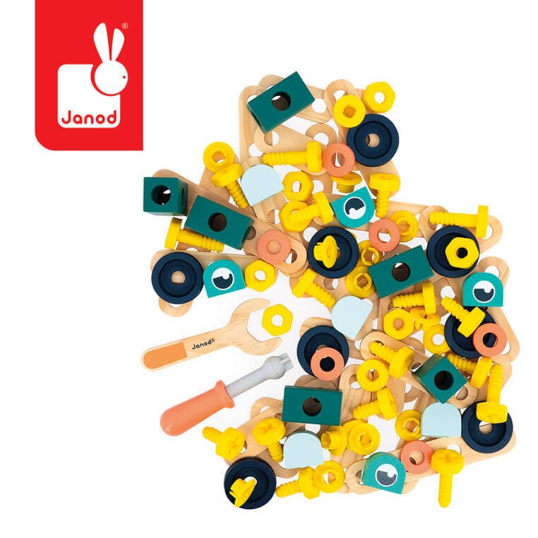 Zestaw konstruktora 100 elementów Brico'kids 3+ / Janod