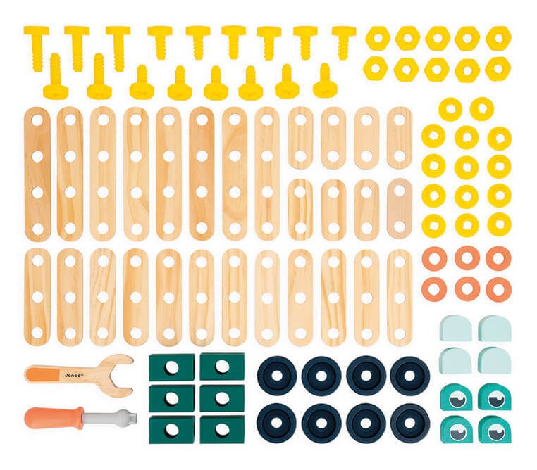 Zestaw konstruktora 100 elementów Brico'kids 3+ / Janod