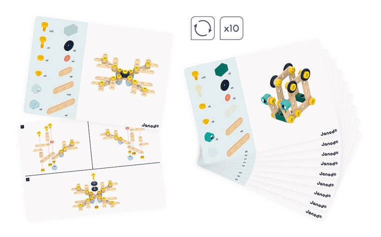 Zestaw konstruktora 100 elementów Brico'kids 3+ / Janod