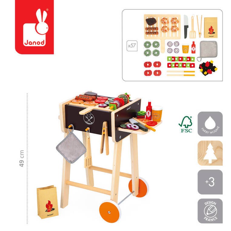 Grill drewniany z akcesoriami 3+ / Janod