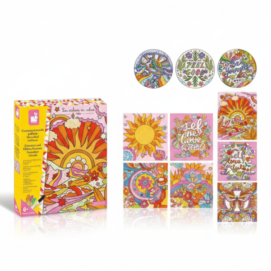 Zestaw kreatywny Kontury i brokatowe wzory Kraina snów 8+ / Janod