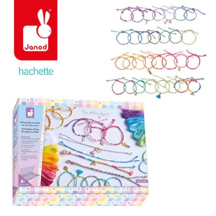 Zestaw kreatywny do tworzenia biżuterii Tęczowe bransoletki 30 szt. 8+ / Janod