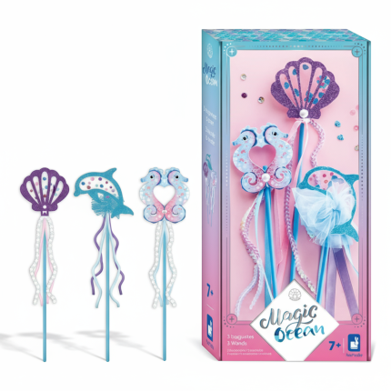 Zestaw kreatywny 3 różdżki do samodzielnego wykonania Magic Ocean 7+ / Janod