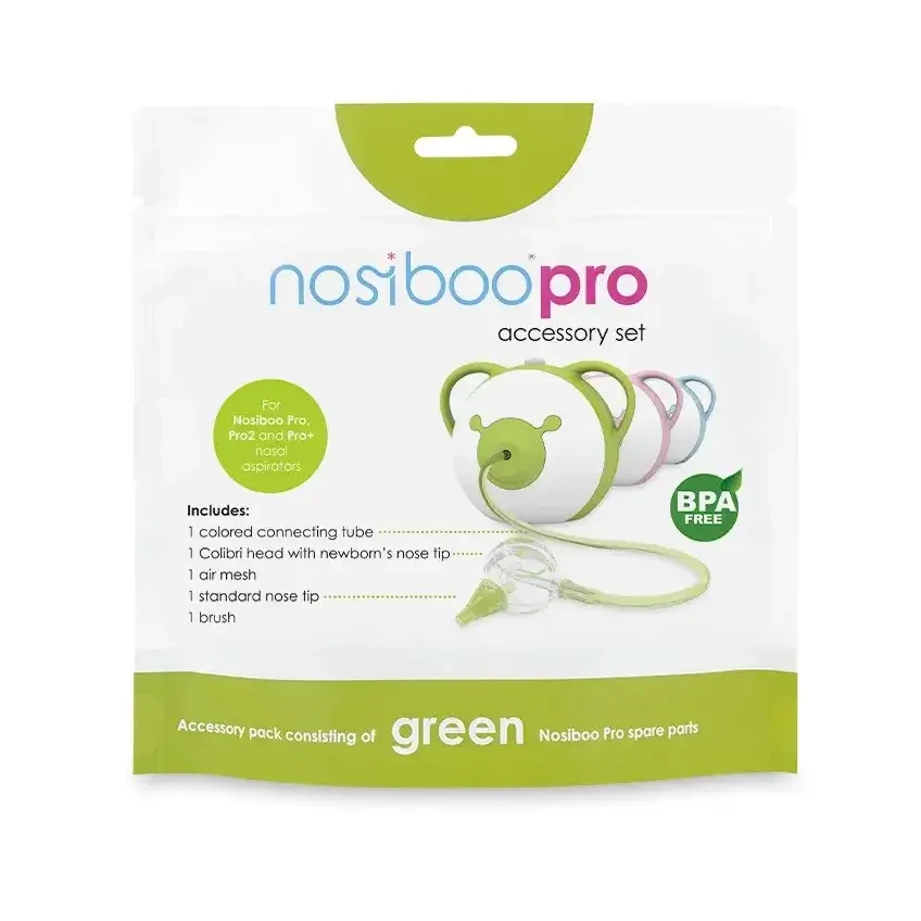 Zestaw akcesoriów do aspiratora Nosiboo Pro - zielony / Nosiboo