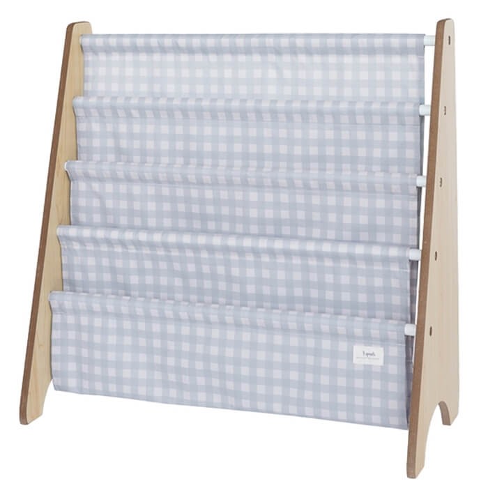 Stojak na Książki Recycled Gingham Blue / 3 Sprouts