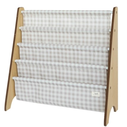 Stojak na Książki Recycled Gingham Beige / 3 Sprouts