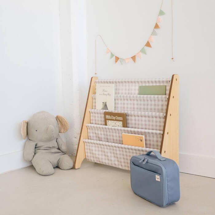 Stojak na Książki Recycled Gingham Beige / 3 Sprouts