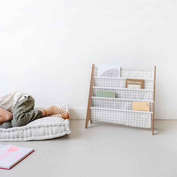 Stojak na Książki Recycled Gingham Beige / 3 Sprouts