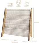 Stojak na Książki Recycled Gingham Beige / 3 Sprouts