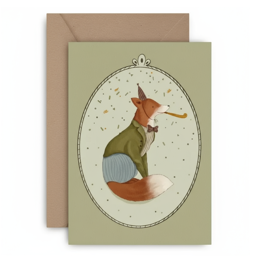 Kartka urodzinowa happy birthday – urodzinowy lisek / Mommy Planner