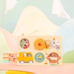 Drewniana tablica manipulacyjna walizka Pojazdy 12 m+ / Lilliputiens