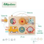 Drewniana tablica manipulacyjna walizka Pojazdy 12 m+ / Lilliputiens