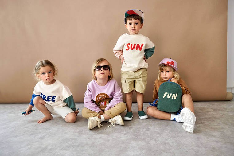 Bluza z bawełny organicznej GOTS Little Gang Sun milky / Lassig