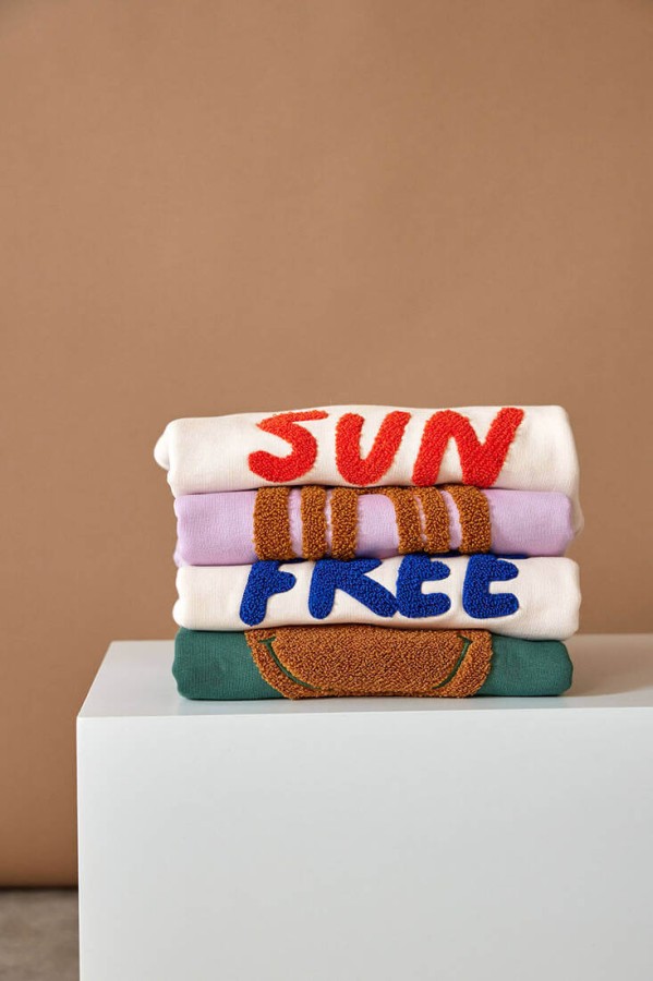 Bluza z bawełny organicznej GOTS Little Gang Sun milky / Lassig