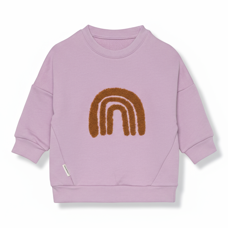 Bluza z bawełny organicznej GOTS Little Gang Rainbow lilac / Lassig