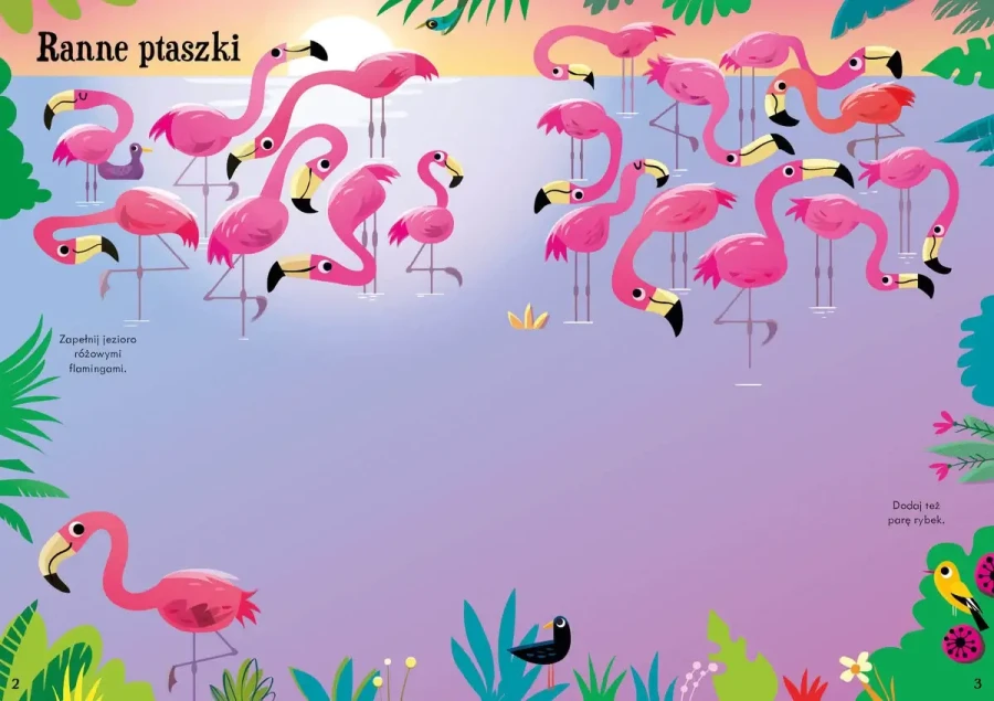 Lubię naklejać. Flamingi / Wydawnictwo Wilga