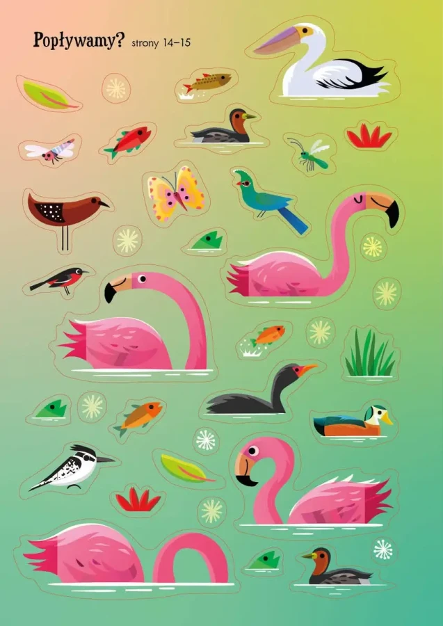 Lubię naklejać. Flamingi / Wydawnictwo Wilga