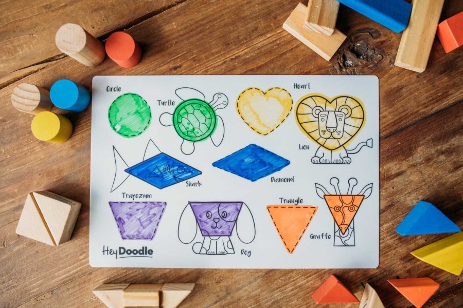 Mata Silikonowa do Kolorowania A4 - Kształty / HeyDoodle