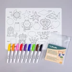 Duża Mata Silikonowa do Kolorowania A3 - Kształty i Zwierzęta / HeyDoodle