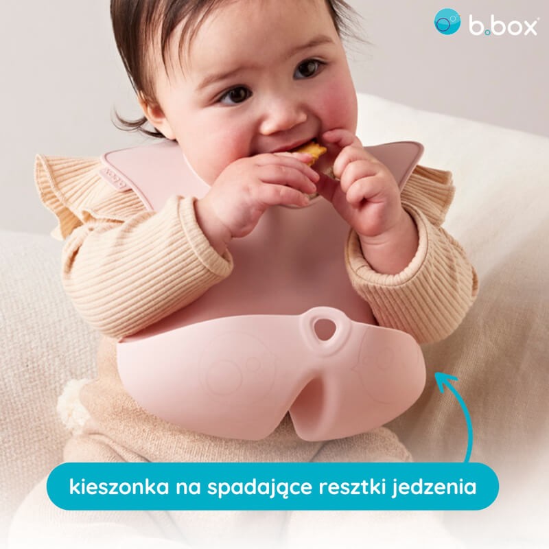 Śliniak z otwartą kieszonką róż / b.box