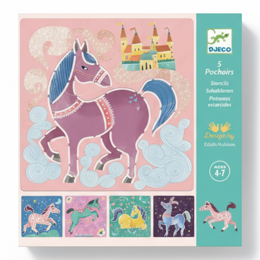 Szablony do odrysowania - KONIE / Djeco