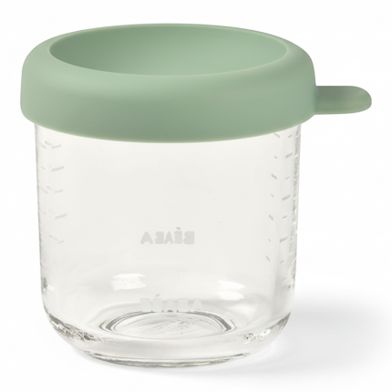 Pojemnik słoiczkek szklany z zamknięciem 250 ml Sage green / Beaba
