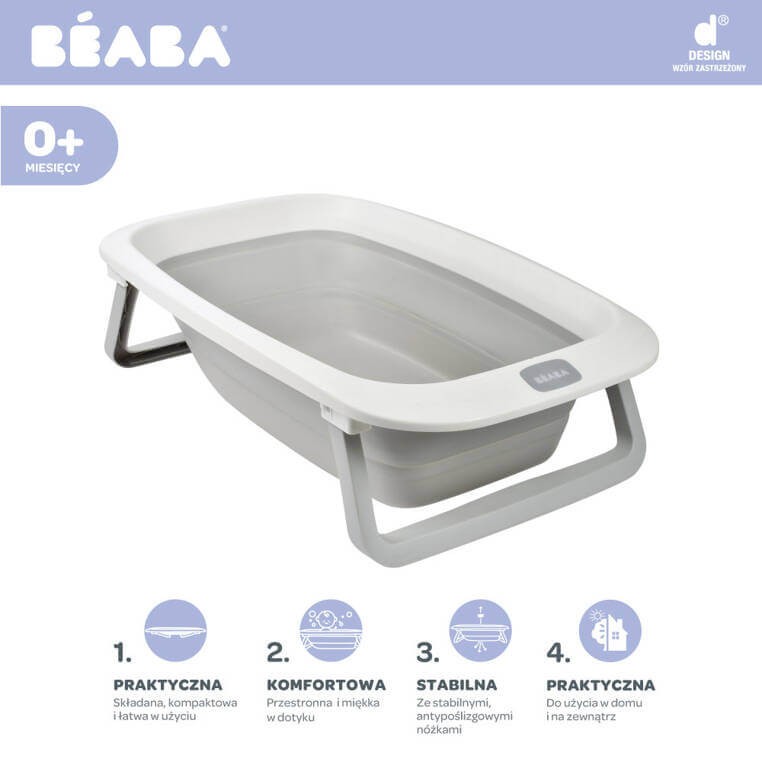 Składana wanienka Eazy Pop Camélé'O Gris velours / Beaba