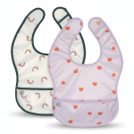 Zestaw śliniaków wodoodpornych 6m+ Happy Rascals Heart lavender / Lassig