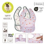 Zestaw śliniaków wodoodpornych 6m+ Happy Rascals Heart lavender / Lassig