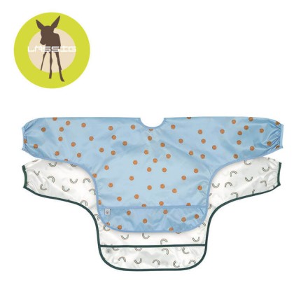 Zestaw śliniaków z długim rękawem 6m+ Happy Rascals Smile sky blue / Lassig