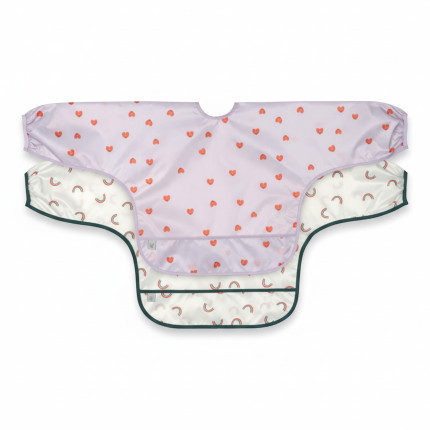 Zestaw śliniaków z długim rękawem 6m+ Happy Rascals Heart lavender / Lassig