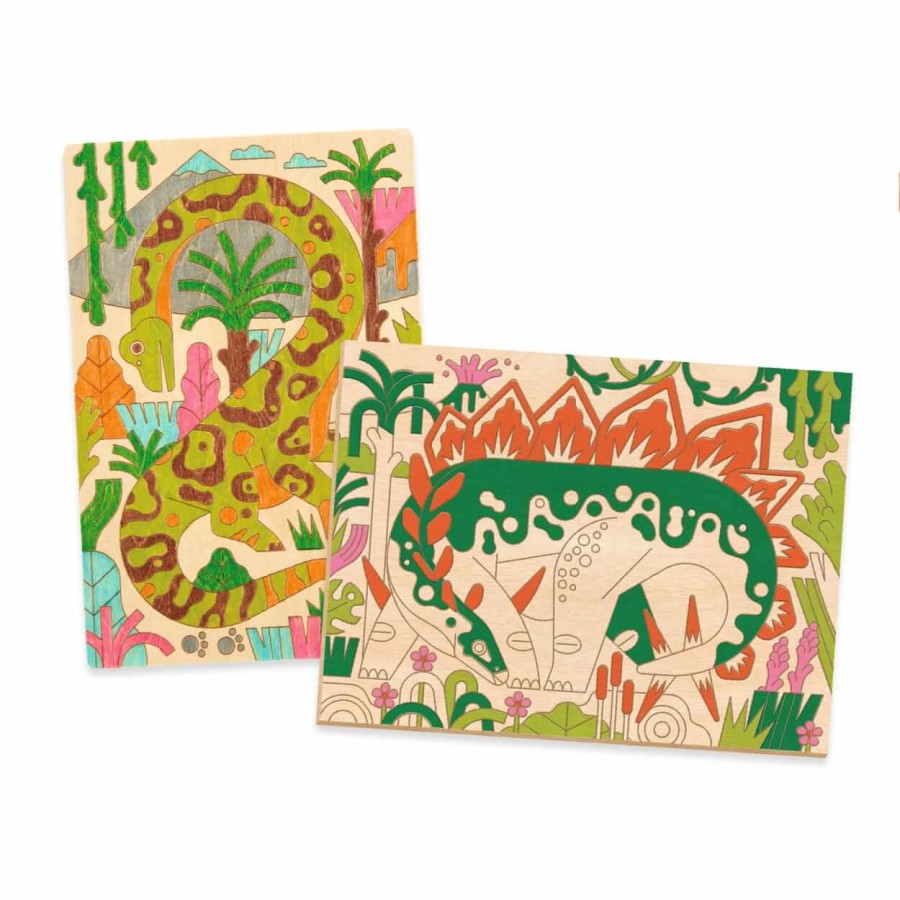 Kolorowanki na drewnie ŚWIAT DINOZAURÓW / Djeco