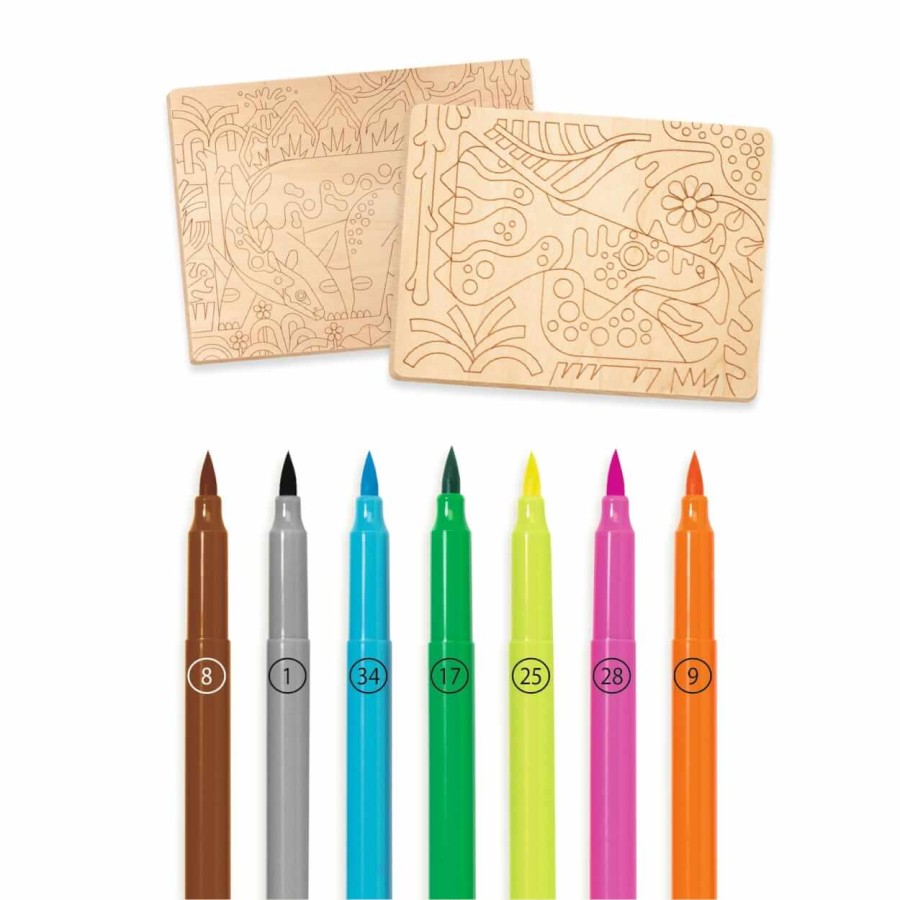 Kolorowanki na drewnie ŚWIAT DINOZAURÓW / Djeco