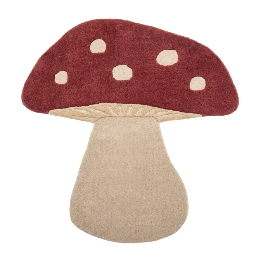 Wełniany dywan dziecięcy - Mushroom, red / Bloomingville Mini