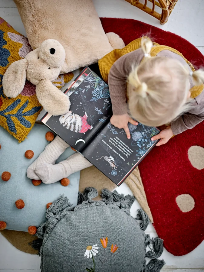 Wełniany dywan dziecięcy - Mushroom, red / Bloomingville Mini