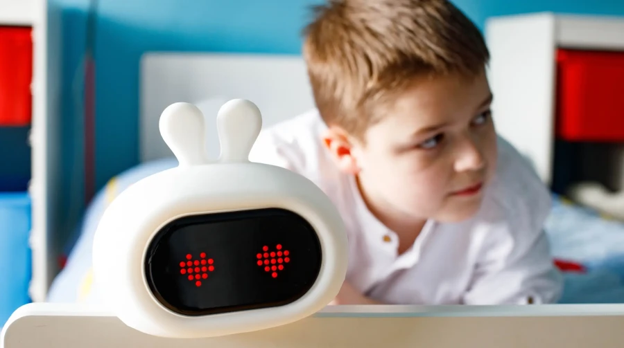 Silikonowa lampka nocna z budzikiem GIOrabbit / InnoGIO