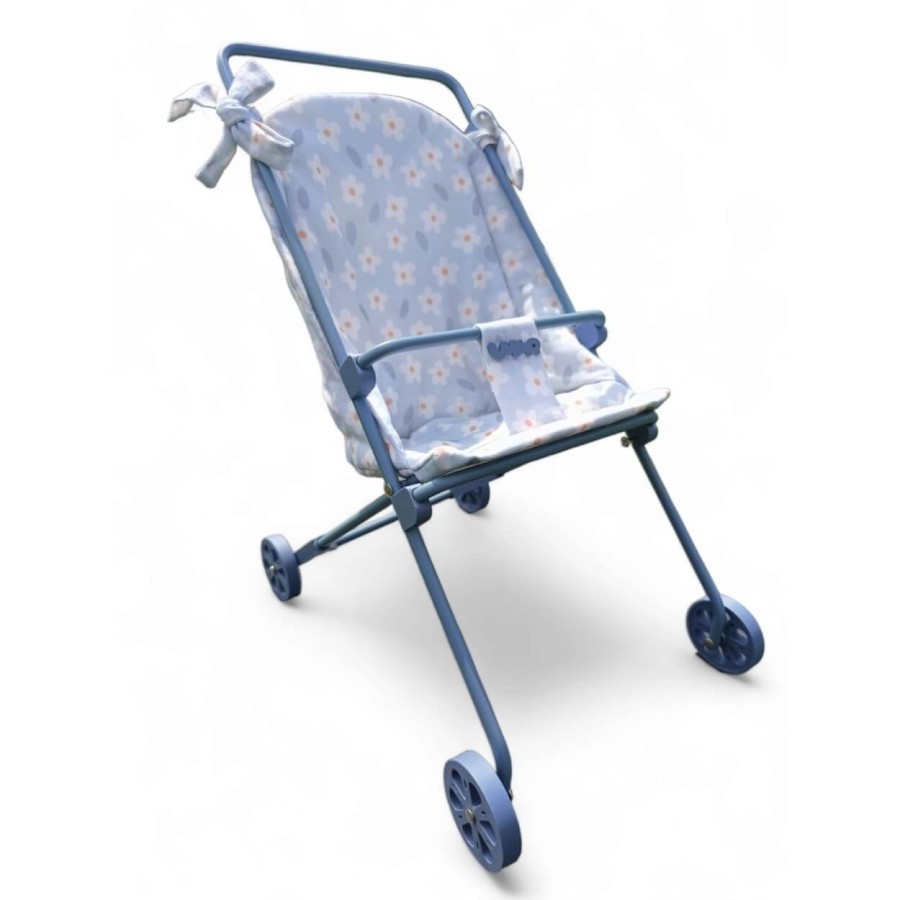Wózek dla lalek - Muted blue, kwiaty / VOS REVES