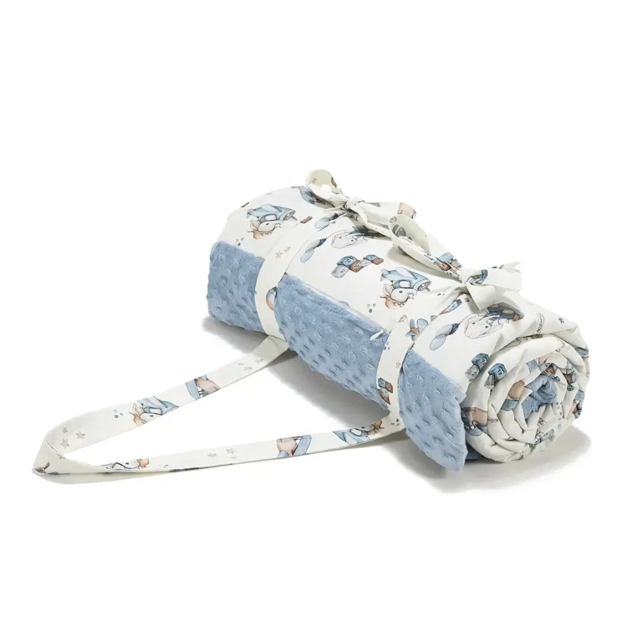 Koc piknikowy z kieszonką, mata do zabawy XXL 180x190 - SIMBO by Maja Hyży / La Millou