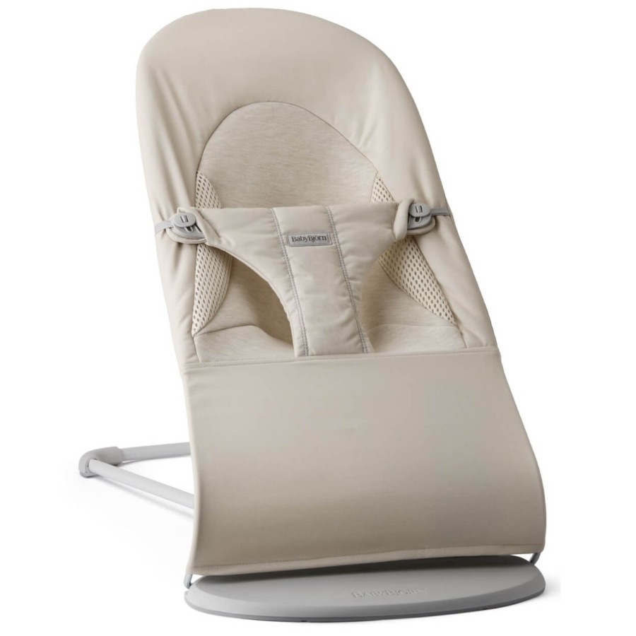 BABYBJORN - leżaczek BALANCE SOFT WOVEN, JERSEY Tri Fabric, Jasny Beż