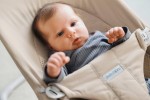 BABYBJORN - leżaczek BALANCE SOFT WOVEN, JERSEY Tri Fabric, Jasny Beż