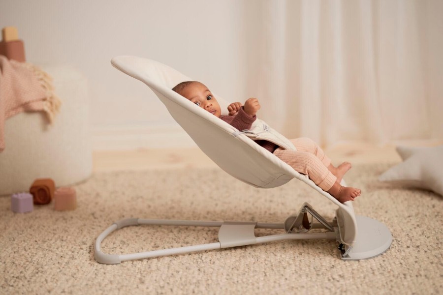 BABYBJORN - leżaczek BALANCE SOFT WOVEN, JERSEY Tri Fabric, Jasny Beż