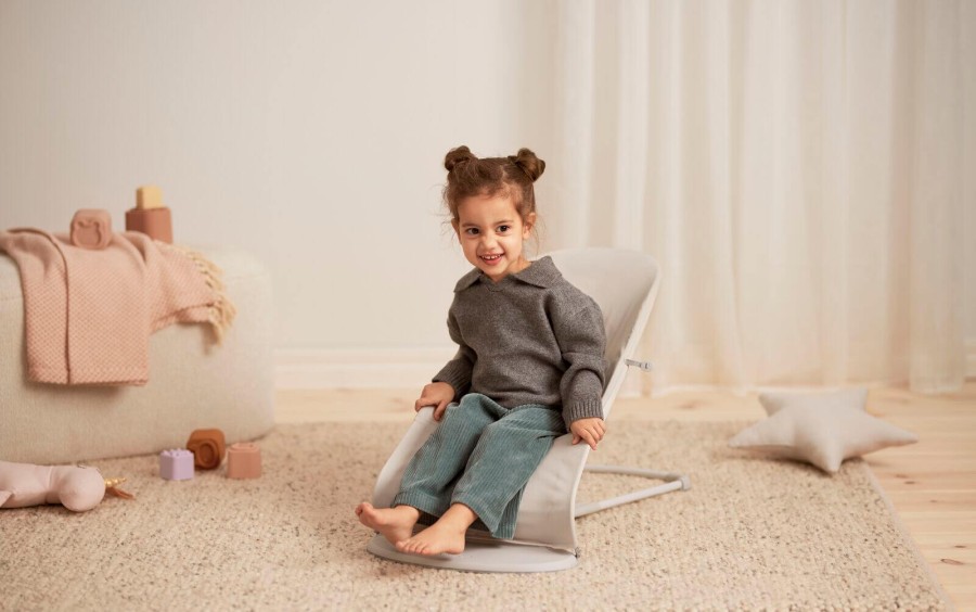 BABYBJORN - leżaczek BALANCE SOFT WOVEN, JERSEY Tri Fabric, Jasny Beż