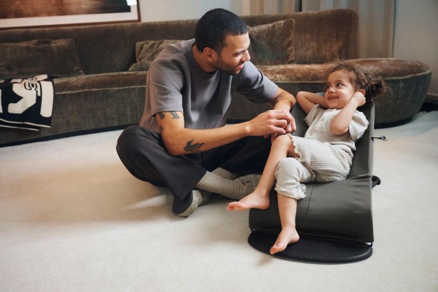 BABYBJORN - leżaczek BALANCE SOFT WOVEN, JERSEY Tri Fabric, Ciemny Szary