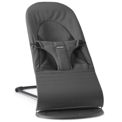 BABYBJORN - leżaczek BALANCE SOFT WOVEN, JERSEY Tri Fabric, Ciemny Szary