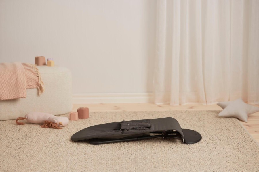 BABYBJORN - leżaczek BALANCE SOFT WOVEN, JERSEY Tri Fabric, Ciemny Szary