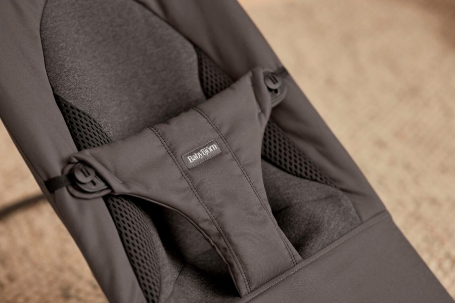 BABYBJORN - leżaczek BALANCE SOFT WOVEN, JERSEY Tri Fabric, Ciemny Szary