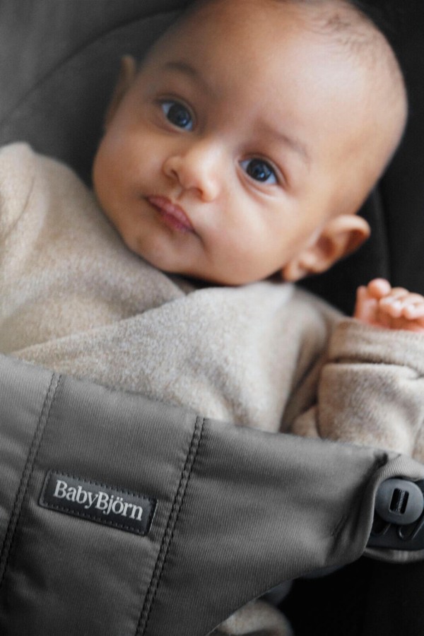 BABYBJORN - leżaczek BALANCE SOFT WOVEN, JERSEY Tri Fabric, Ciemny Szary