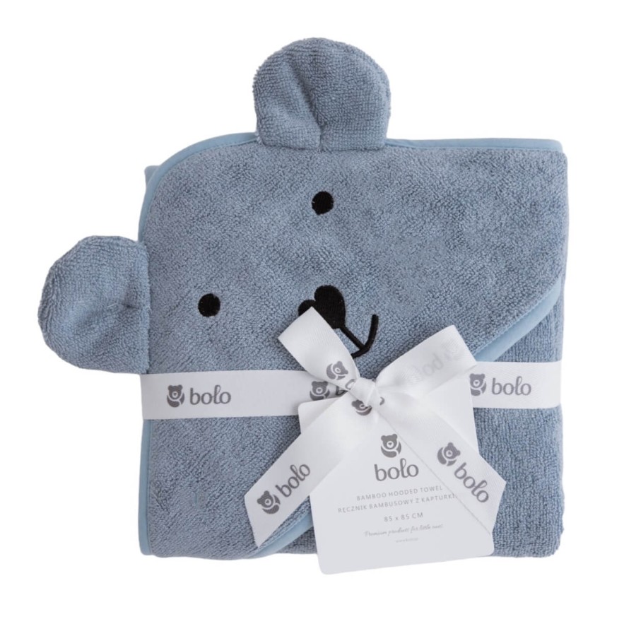 Ręcznik bambusowy z kapturkiem 85x85cm – jasny jeans / Bolo