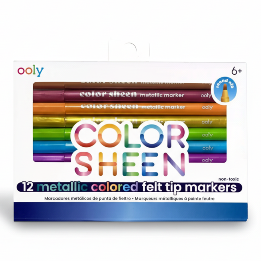 Flamastry Metaliczne, Color Sheen 12 szt. / Ooly